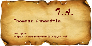 Thomasz Annamária névjegykártya